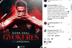 经纪公司祝贺约克雷斯加盟阿森纳：为你骄傲，是时候冲击顶峰了