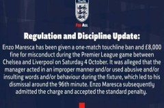 禁赛+罚款！切尔西遭重创，没有主帅或更好，马雷斯卡承认事实